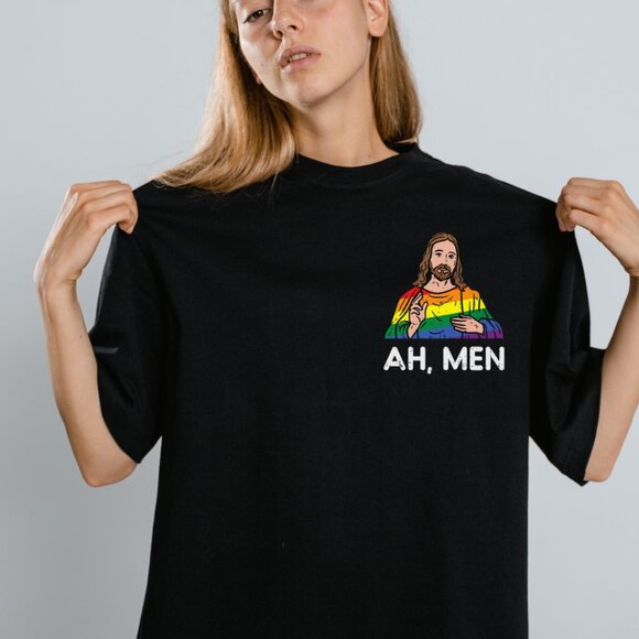 Ah Men Shirt, Funny Gay Pride Shirt, Lgbt Graphics Shirt - Picture 1 of 5